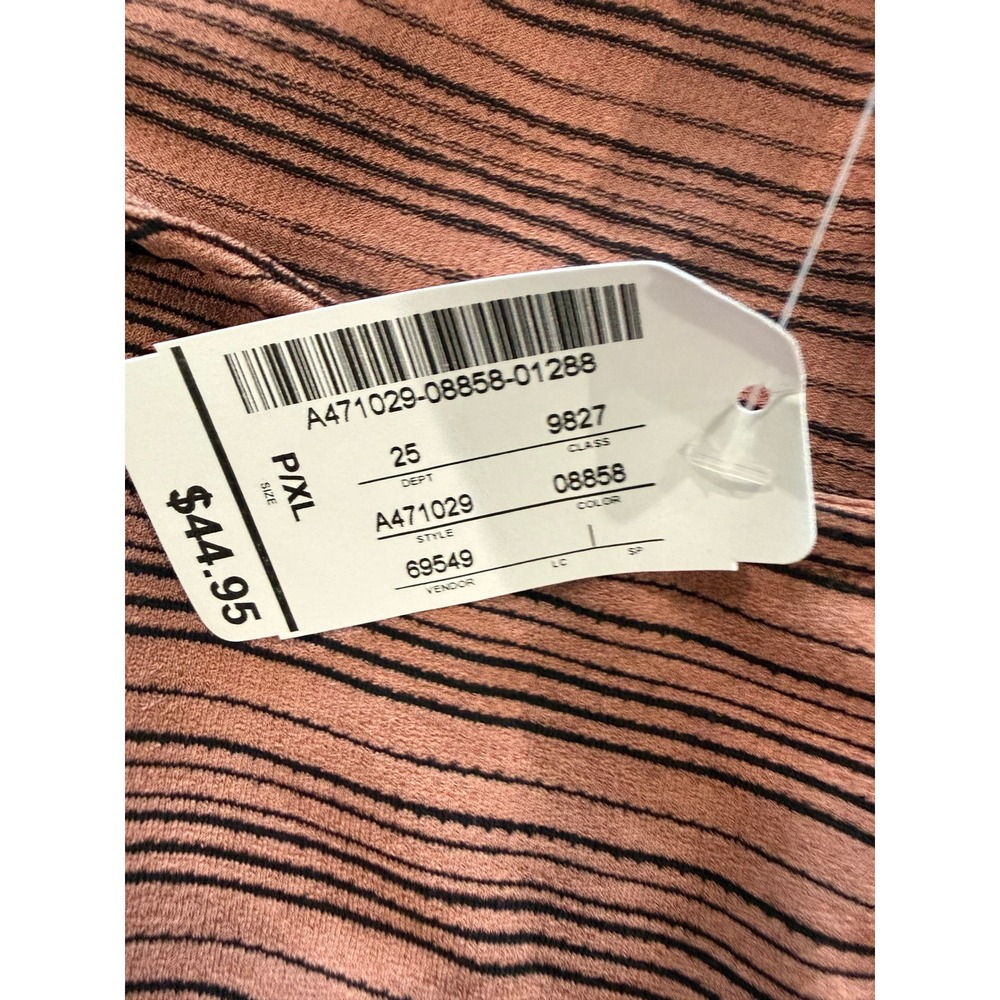 Christopher & Banks Petite Mauve Striped Twist Front 3/4 Sleeve Top P/XL NWT - Picture 5 of 8